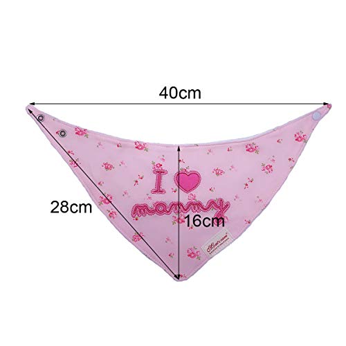 Yafane 6 x Baberos del Bebé Algodón Babero Bandana Absorbente para Niñas Recien Nacido