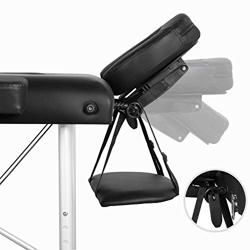 Yaheetech 2 Secciones Cama de Masaje Camilla Plegable Ancho 70 cm Mesa de Masaje Plegable Aluminio