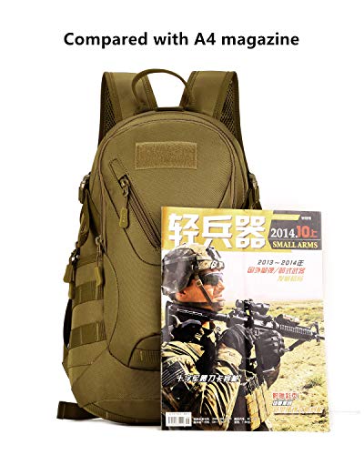 Yakmoo Mochila de Asalto 20L Estilo Militar Táctico Molle Sistema Bolsa de Estudiante Impermeable al Aire Libre