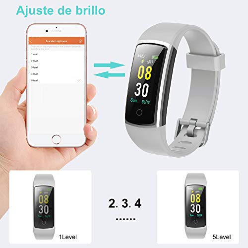 YAMAY Pulsera de Actividad Inteligente Impermeable IP68 con 14 Modos de Deporte,Pulsera Inteligente con Pulsómetro, Blood Pressure, Sueño,Podómetro,Pulsera Deporte para Android y iOS Teléfono móvil