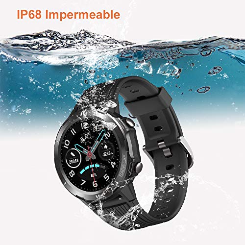 YAMAY Reloj Inteligente, Smartwatch Hombre 5ATM Impermeable con 12 Modos Deportivos Cronómetro Pulsómetro Pulsera Actividad Inteligente Smartwatch Android iOS para Xiaomi Huawei iPhoneTeléfono