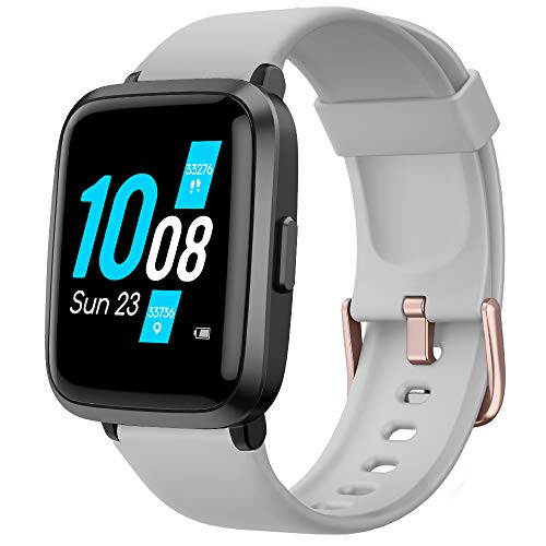 YAMAY Smartwatch con Oxímetro de Pulso Esfigmomanómetro y Pulsómetro Reloj Inteligente Impermeable para Hombre Mujer, Pulsera de Actividad Inteligente podómetro con Cronómetro para Android iOS