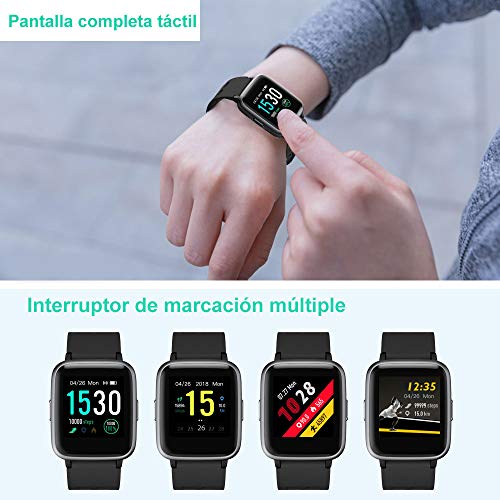 YAMAY Smartwatch, Impermeable Reloj Inteligente con Cronómetro, Pulsera Actividad Inteligente para Deporte, Reloj de Fitness con Podómetro Smartwatch Mujer Hombre para Xiaomi HuaweiI Teléfono