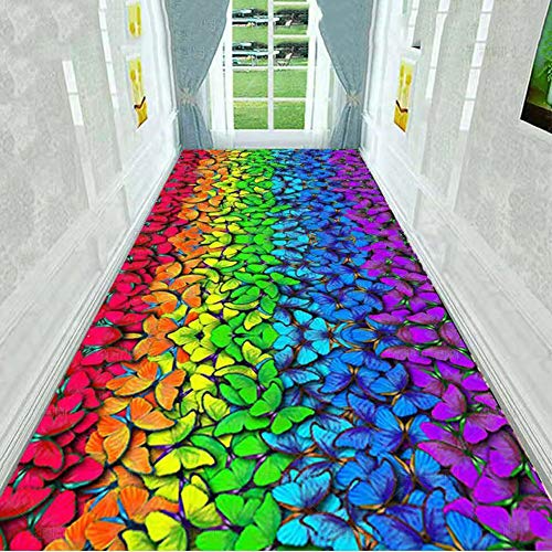 YANGJUN Alfombra Pasillo Colores Brillantes Colorido No Es Fácil Esconder El Polvo Cuidado Fácil Antideslizante Canal Sala De Estar Dormitorio Cuarto De Los Niños Jardín Personalizable Puede Cortar