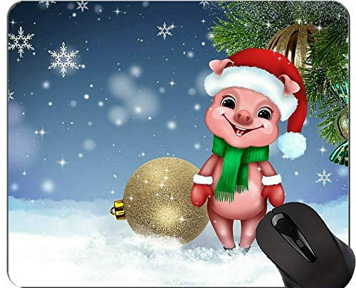 Yanteng Animal Art Mousepad, Holiday Impreso con un Adorable Cerdito