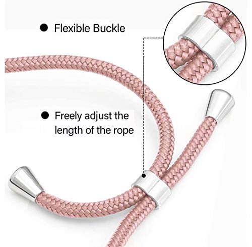 yanzi Funda con Cuerda Samsung Galaxy S8 Plus Funda Carcasa Transparente Silicona Case TPU Colgante Ajustable Collar Correa de Cuello Cordón Oro Rosa Cover Caso Fundas Samsung S8 Plus Carcasa