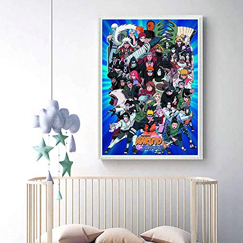 yaonuli Decoración para el hogar lienzos Panel de Pintura Anime Dibujos Animados Arte de la Pared Ninja póster niño Dormitorio mesita de Noche Cuadro Modular Pintura sin Marco 60x84cm