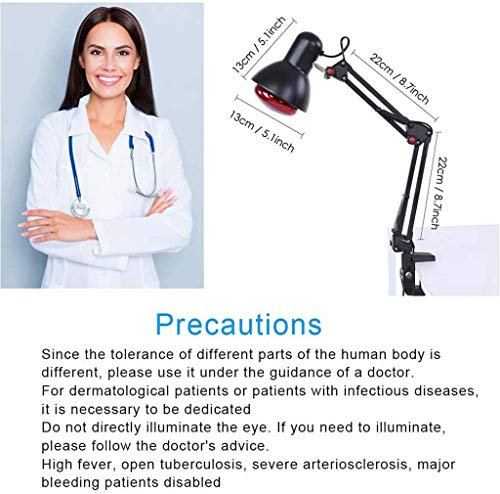 Y&AX Lámpara De Calor Infrarroja Lejana TDP De Escritorio, Dispositivo De Terapia Mineral, Alivio del Dolor para Articulaciones Y Músculos, Brazo Ajustable, Diseño Portátil Y Liviano
