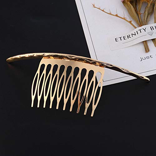 YAZILIND Diseño Simple Inserciones Elegantes Pinza de Pelo Accesorios para el Peine de Cola de Caballo para Mujer Damas Pinza de Pelo Tocado Dorado