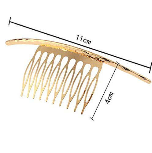 YAZILIND Diseño Simple Inserciones Elegantes Pinza de Pelo Accesorios para el Peine de Cola de Caballo para Mujer Damas Pinza de Pelo Tocado Dorado