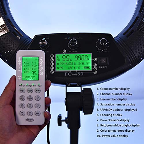 Yeah-hhi 18" LED Ring Leuchte-Kit - luminosidad ajustable ajuste el color de luz para Professional Photography Studio Video