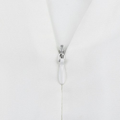 Yeamile Camiseta de Mujer Tops Suelto Blusa Causal Camisetas Ocasionales Blusa del Cordón Top del Empalme de Manga Corta Camisa Blanca de Gasa de Las Mujeres (Blanco, L)