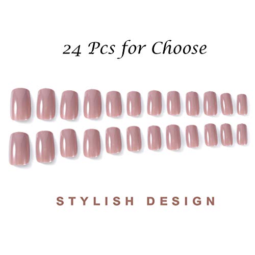 Yean Square False Press on Nails Gel de color puro brillante Uñas falsas Cubierta completa Arte acrílico Uñas reutilizables Punta para mujeres