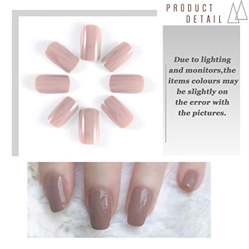 Yean Square False Press on Nails Gel de color puro brillante Uñas falsas Cubierta completa Arte acrílico Uñas reutilizables Punta para mujeres