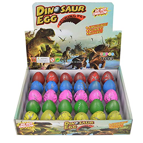Yeelan Huevos de Dinosaurio Huevo de Juguete Crecimiento Dino Dragon para niños Paquete de Gran tamaño de 30 Piezas, Grieta Colorida