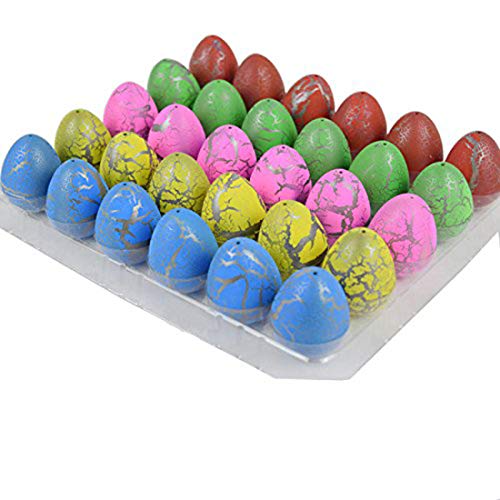 Yeelan Huevos de Dinosaurio Huevo de Juguete Crecimiento Dino Dragon para niños Paquete de Gran tamaño de 30 Piezas, Grieta Colorida