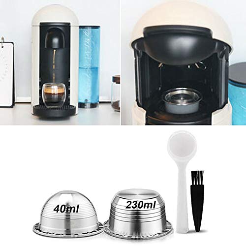 Yehapp Stainless Steel Reusable Refillable Coffee Pod Capsule Small&Large For Nespresso,Small cup + G2 version big cup set reusable coffee capsule