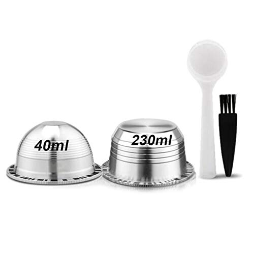 Yehapp Stainless Steel Reusable Refillable Coffee Pod Capsule Small&Large For Nespresso,Small cup + G2 version big cup set reusable coffee capsule