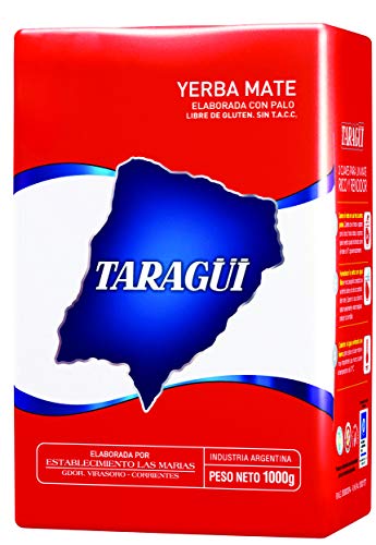 Yerba Mate (Hierba Mate) con palo Taragüi Original 1 kg. Bebida energética con excelentes propiedades nutricionales. Paquete de 1 kilo.