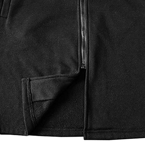 Yesmile ⭐ Hombre Sudadera con Capucha Invierno Calentar elástico Traje de Deportes al Aire Libre Manga Larga Ajustado Delgado Patchwork Color Liso Estilo Simple