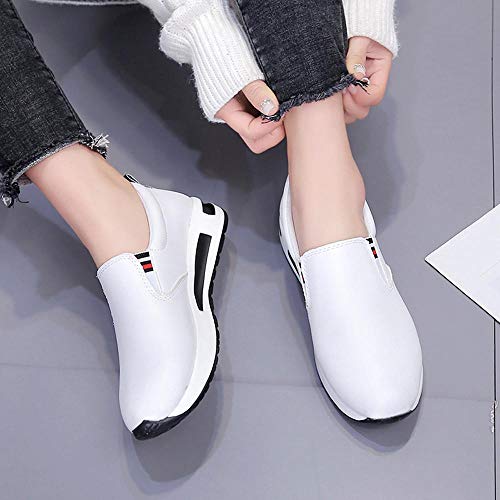 Yesmile Zapatos de mujer❤️Zapatos Botas Planas Gruesas para Mujer con Cordones Slip On Botines Zapatos Deportivos Informales de Plataforma