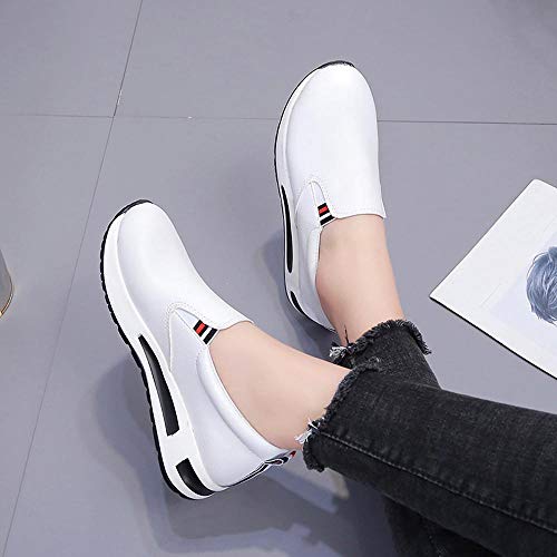 Yesmile Zapatos de mujer❤️Zapatos Botas Planas Gruesas para Mujer con Cordones Slip On Botines Zapatos Deportivos Informales de Plataforma