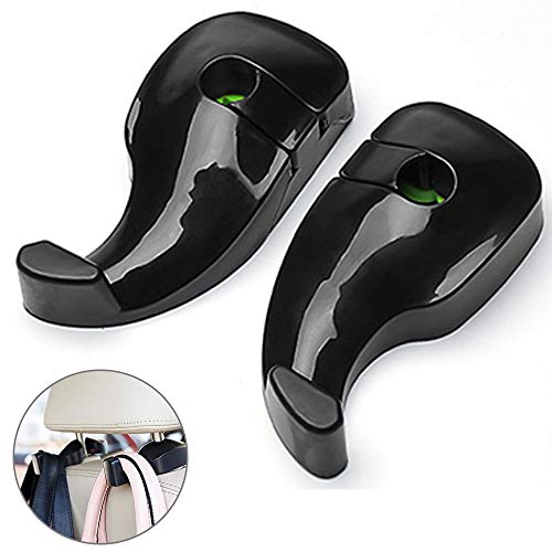 YFSEOS Gancho de Respaldo Para Asiento de Automóvil Creativo Oculto Multifuncional, Gancho de Almacenamiento de Reposacabezas Giratorio de 360 ​​Grados Para Diseño de Cerradura (negro)
