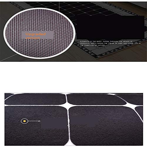 YFYJ Felpudo Alfombra de Puerta Sección Larga Gruesa TPR Alfombra Antideslizante Alfombra Resistente al Agua y al Aceite Alfombra Recortada para Puerta Cocina Geometría Negra Mejorada 500 * 1800mm