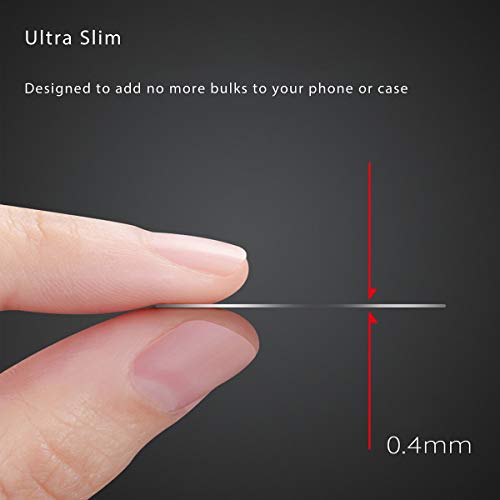 YGKJ 4 Piezas láminas Metálicas con Adhesivos Muy Finas Reemplazo de Placas de Metal para Soporte Movil Coche Magnético/Soporte iman movil Coche (2 Redondas y 2 rectangulares) (Negro)