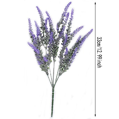 YGSAT 4 Flores Artificiales|Lavanda Artificial |Flores Artificiales de Lavanda|5 Cabezas de Flores Artificiales|Ramo de Flores Artificiales Para Decoración de Casa|Jardín|Fiesta|Boda|Color Morado