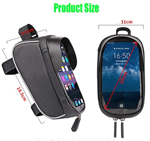 YGWLWL Bolsas de Bicicleta,Bolsa Impermeable para Bicicleta,Bolsa Táctil de Tubo Superior Delantero with Headphone Hole,for Any Smart Phone Below 6.2 Inch