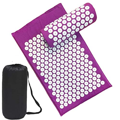 YHDNCG Almohada para Esterilla de Yoga Shiatsu Que Alivia la Cabeza y el Cuello, Dolor de Espalda, pie, Esterilla Larga para uñas, Esterilla de Masaje de acupuntura para Ejercicio físico