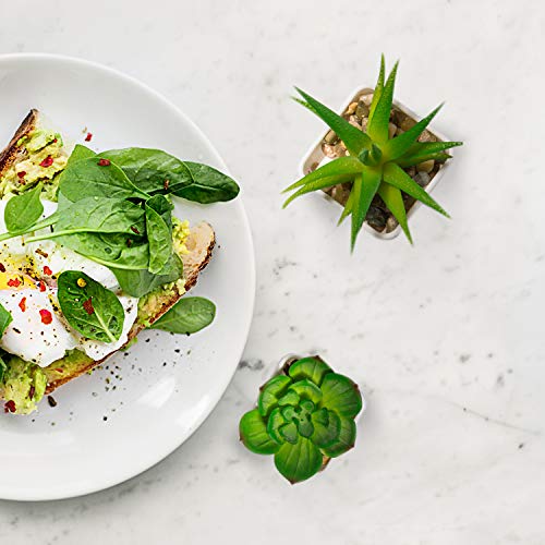 YHmall 4pcs Plantas Artificiales Decoracion Exterior de Suculentas con Macetas Plásticas de Interior y Exterior para Cocina, Jardín, Patio