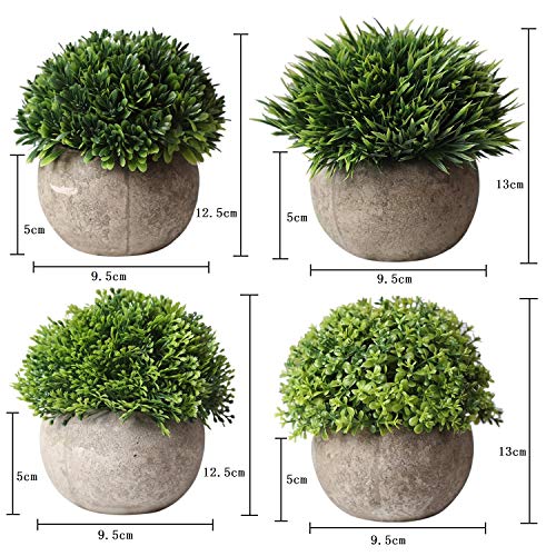YHmall 4pcs Plantas Artificiales Plásticas Flor Pequeñas en Maceta para Decoración del hogar o la Maceta Oficina