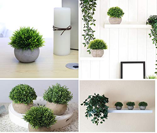YHmall 4pcs Plantas Artificiales Plásticas Flor Pequeñas en Maceta para Decoración del hogar o la Maceta Oficina