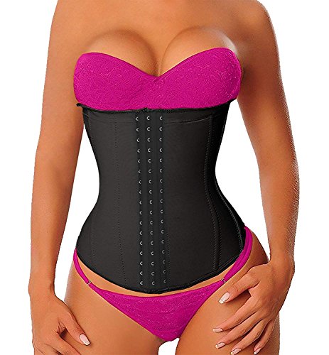 YIANNA Fajas Reductoras Adelgazantes Mujer Largo Torso Waist Trainer Trimmer Faja Reductora Cintura Postparto Colombiana Negro, 110288 Size 2XL