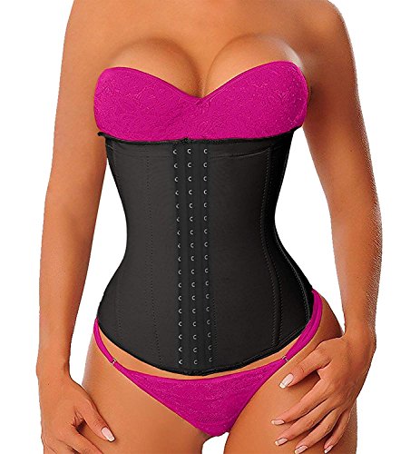 YIANNA Fajas Reductoras Adelgazantes Mujer Largo Torso Waist Trainer Trimmer Faja Reductora Cintura Postparto Colombiana Negro, 110288 Size S