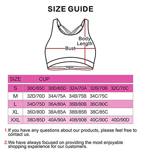 YIANNA Sujetador Deportivo para Mujer Espalda Sujetadores Deportivos Deporte con Relleno Gimnasio Yoga Fitness Ejercicio Rojo, 147 - Size S