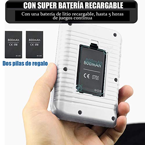 Yicente Consola Retro de Juegos Portátil Clásica 400 Juegos Electrónicos Pantalla LCD Mini Reproductor de Juegos Retro FC Game Player para 2 Jugadores Soporte TV con Batería Regalo para Niños Adultos