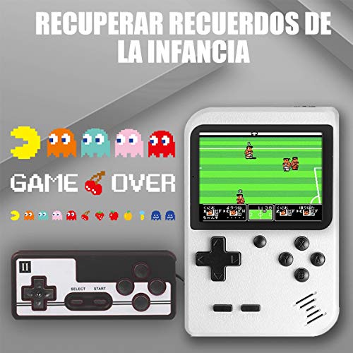 Yicente Consola Retro de Juegos Portátil Clásica 400 Juegos Electrónicos Pantalla LCD Mini Reproductor de Juegos Retro FC Game Player para 2 Jugadores Soporte TV con Batería Regalo para Niños Adultos