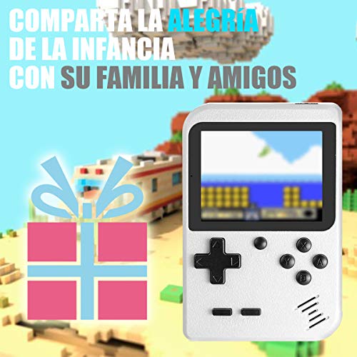 Yicente Consola Retro de Juegos Portátil Clásica 400 Juegos Electrónicos Pantalla LCD Mini Reproductor de Juegos Retro FC Game Player para 2 Jugadores Soporte TV con Batería Regalo para Niños Adultos
