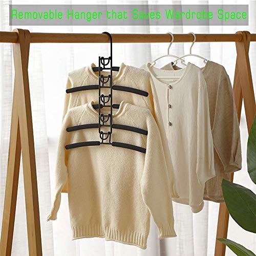 YIFKOKO Perchas, Perchas de Metal Ahorro de Espacio 5 en 1 Multilayer Perchas EVA Esponja Antideslizante Multiusos para Adultos Pantalones Vaqueros Pantalones Abrigos (Negro-2)