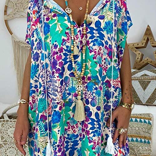 YiHANK 2019 Verano Más El Tamaño De Las Mujeres De Hombro De Impresión Floral De Manga Larga Irregular Casual Vestido De Colores Brillantes Del Sol Brillante Entusiasmo Señoras Vestidos