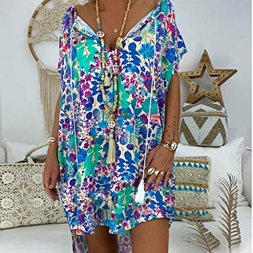 YiHANK 2019 Verano Más El Tamaño De Las Mujeres De Hombro De Impresión Floral De Manga Larga Irregular Casual Vestido De Colores Brillantes Del Sol Brillante Entusiasmo Señoras Vestidos