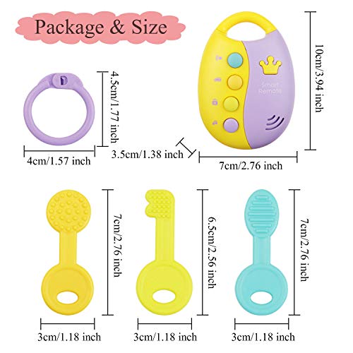 YIJIAOYUN Llave del Coche Juguete de Voz, Juguete Musical Divertido Educativo de simulación con llaveros, Sonidos de Autos, 12 melodías alegres para bebés, niños pequeños, bebés, Ideal para Viajar