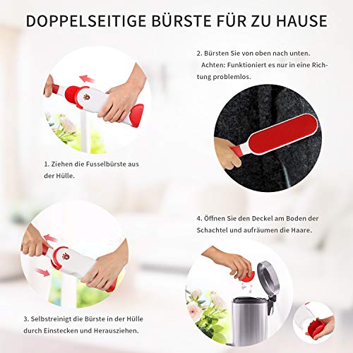 Yikaich Removedor de Pelos de Mascotas y Rodillo quitapelos para Mascota, Cepillo Removedor de Perro y Gato, con Base Autolimpiador, 3 Piezas