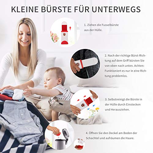 Yikaich Removedor de Pelos de Mascotas y Rodillo quitapelos para Mascota, Cepillo Removedor de Perro y Gato, con Base Autolimpiador, 3 Piezas