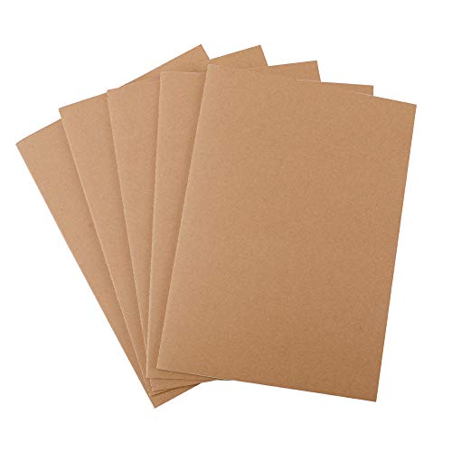 YILEEY Pack de 5 cuadernos, A4 Tapa de Kraft Blanda Cuadrícula 60 páginas, Libretas Grapadas Cuaderno de Notas para Despacho Diario Escritura de la Escuela Chicos Chicas y Maestros