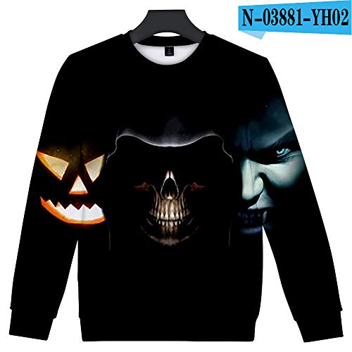 yinghuohuo Suéter con Cuello Redondo y Estampado 3D de Halloween C XL