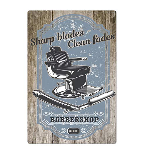 Yipianyun Cartel Letrero De Chapa Nostalgico Profesional Peluquería,Pared De Metal,Placas Y Chapa Decorativas Metálicas Decoración Pared Genius,Decoración De La Pared,Cromo